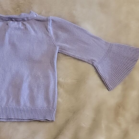 BABY GAP DISNEY FROZEN ELSA LILAC BELL SLEEVE SWEATER, SIZE 18-24 MONTHS - Picture 8 of 8